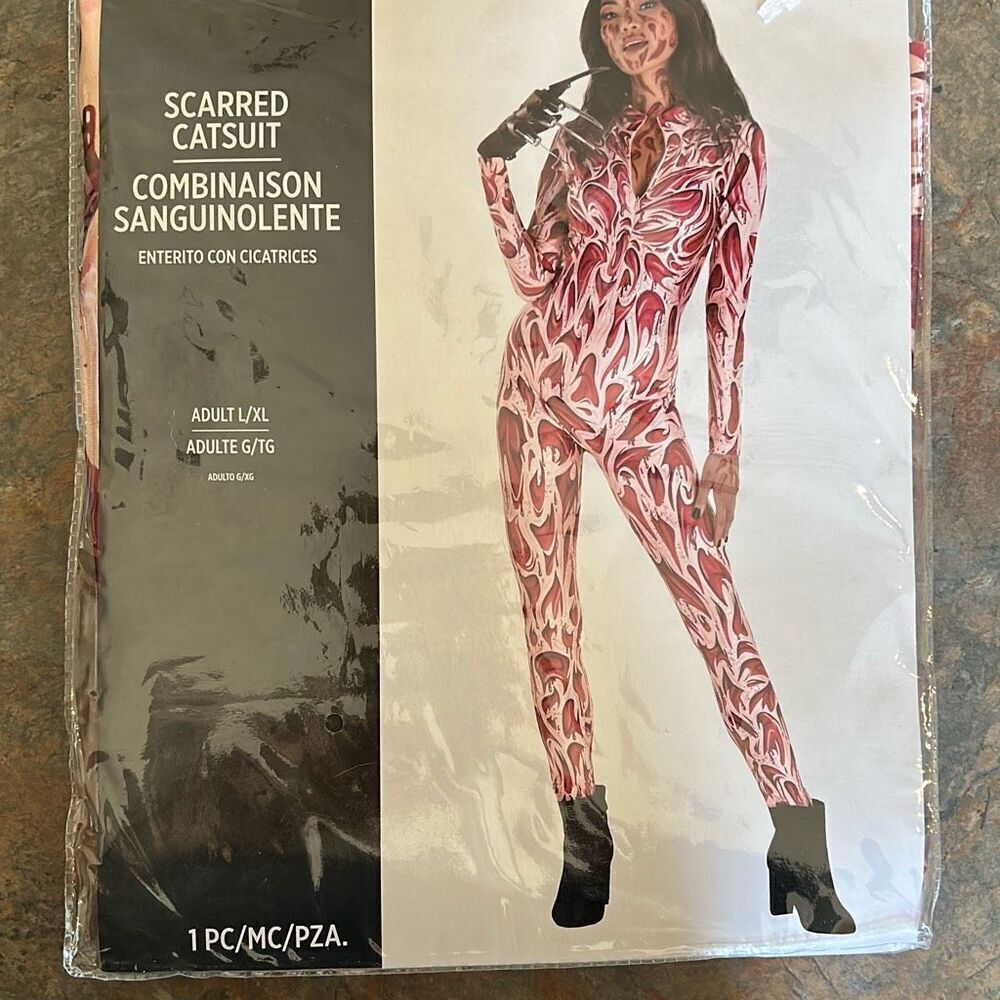 Sexy Scarred Catsuit Halloween Costume Large XL
